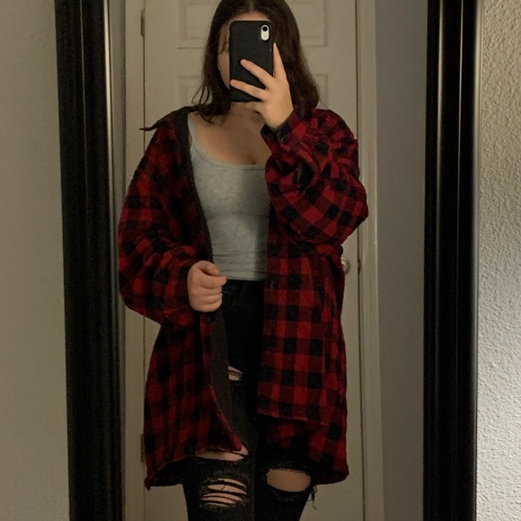 oversized flannel jacket - Picture 2 of 4